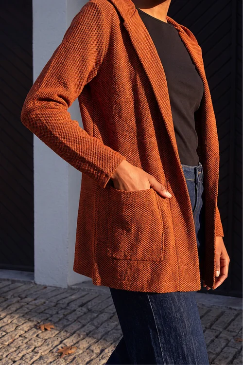 Roman Rust Longline Hooded Cardigan - 14 Image 4