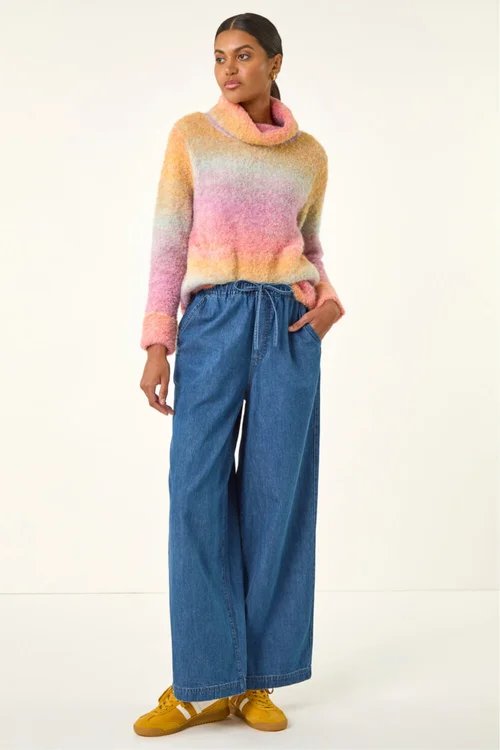 Roman Denim Tie Front Wide Leg Trouser - 18 Image 3