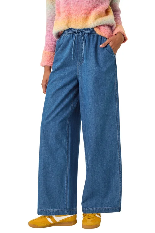 Roman Denim Tie Front Wide Leg Trouser - 18 Image 1