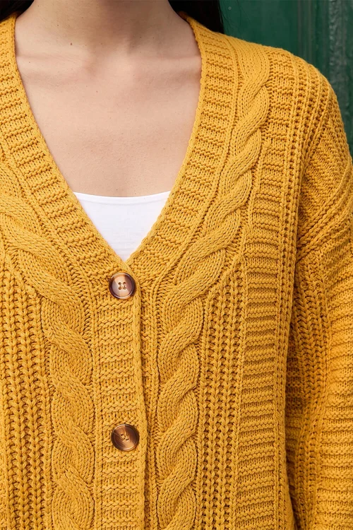 Dusk Amber Cable Knit Oversized Cardigan - 12 Image 4