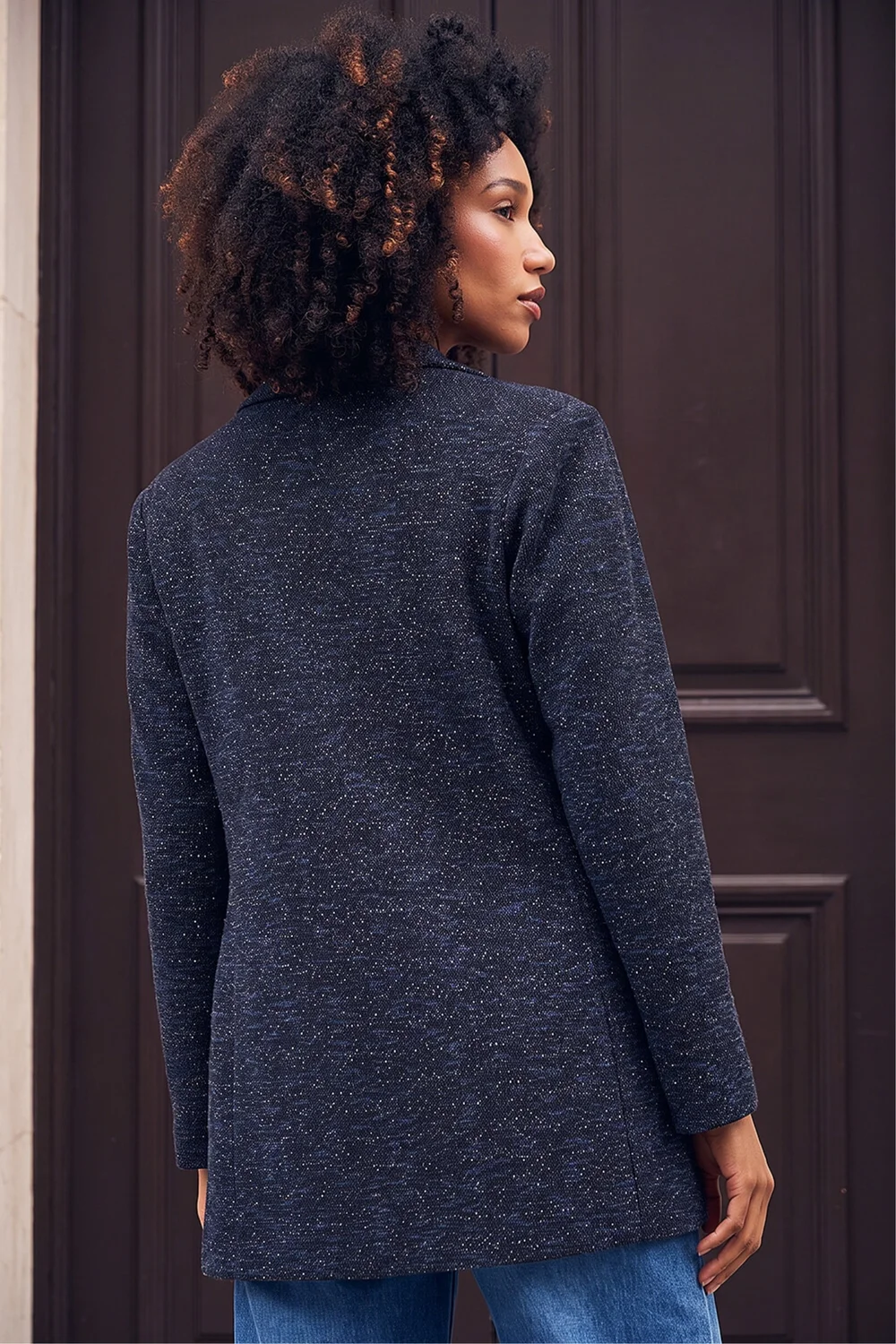 Roman Navy Boucle Jersey Blazer - 16 Image 3