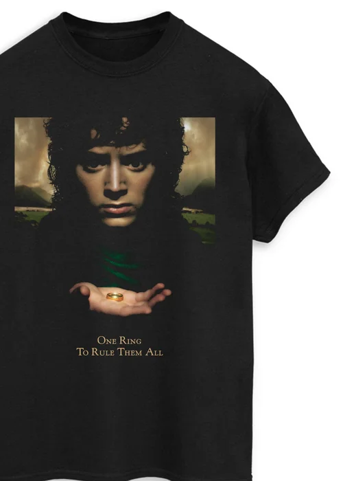 Spiral Galaxy Lord Of The Rings Frodo Ring Black Graphic T-Shirt - 3XL Image 2