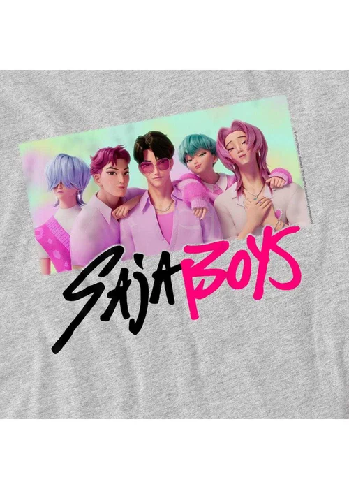 K-Pop Demon Hunters Kids Grey Saja Boys Photo Frame T-Shirt (3-13yrs) - 7-8 Yrs Image 3