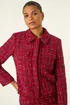 Roman Wine Luxury Boucle Textured Jacket - 18 Image 4