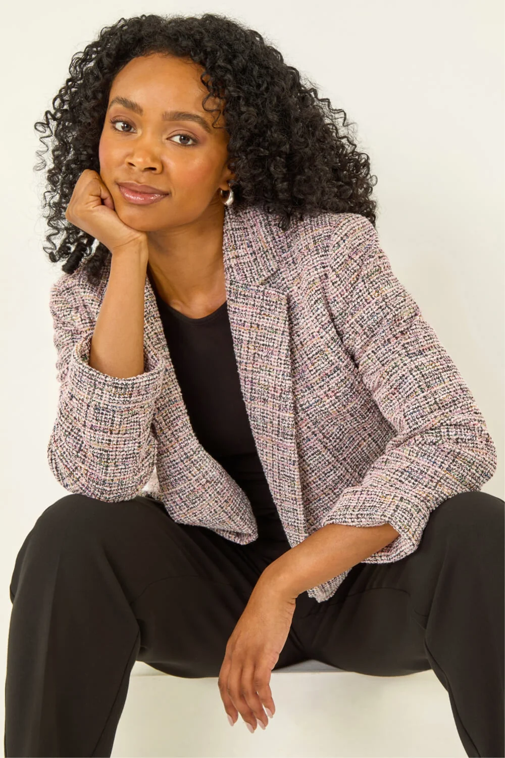 Roman Pink Petite Boucle Stretch Blazer - 14 Image 1