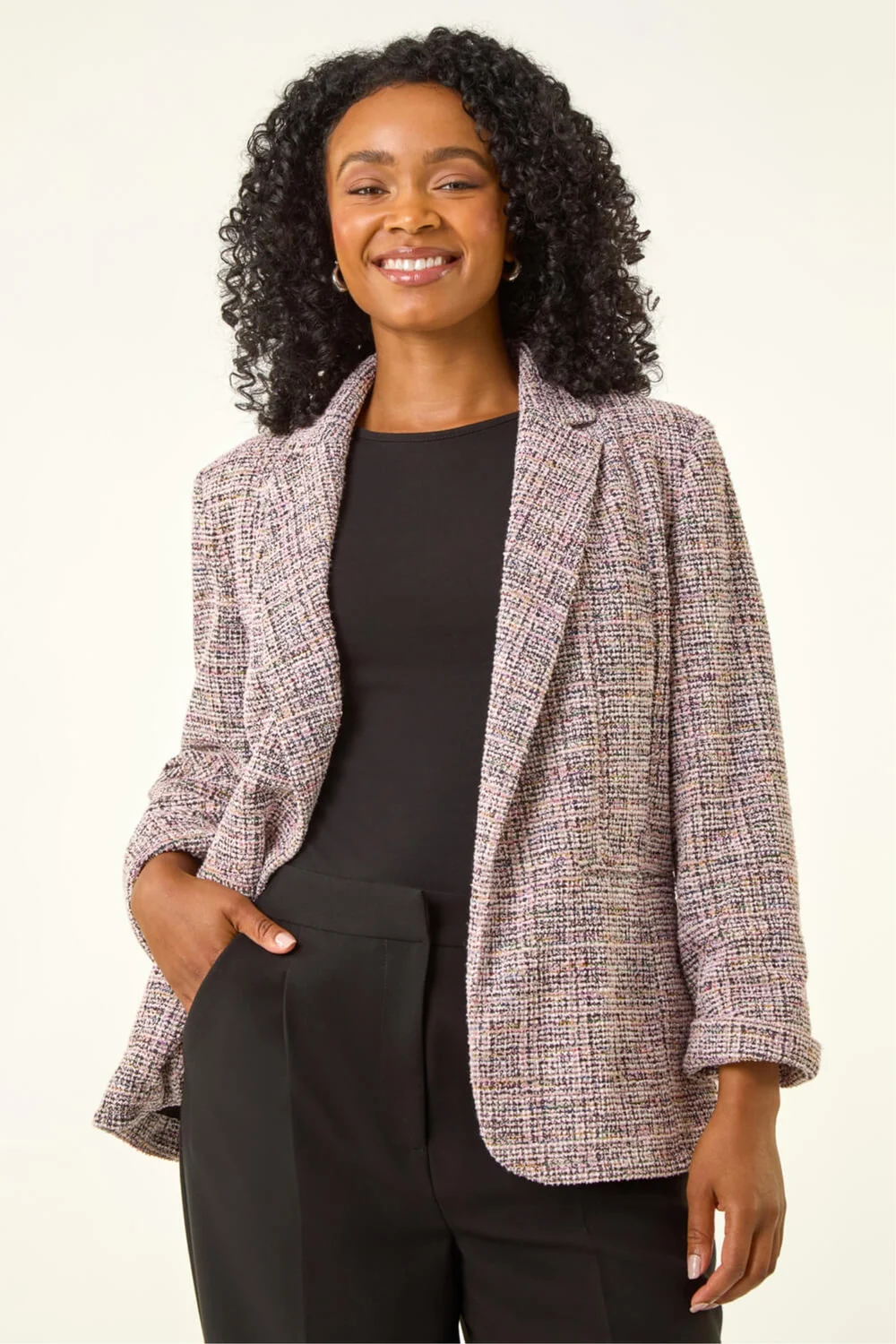 Roman Pink Petite Boucle Stretch Blazer - 14 Image 4