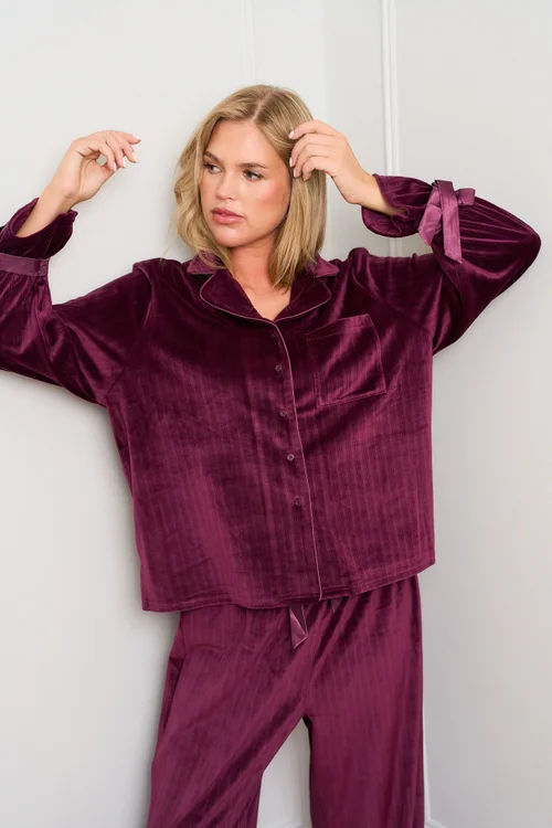JimJam Burgundy Revere Pyjama - Medium Image 2