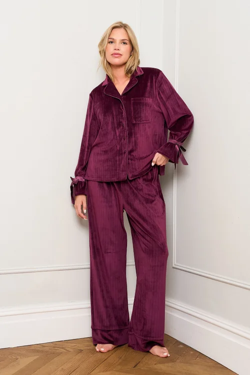 JimJam Burgundy Revere Pyjama - Medium Image 1