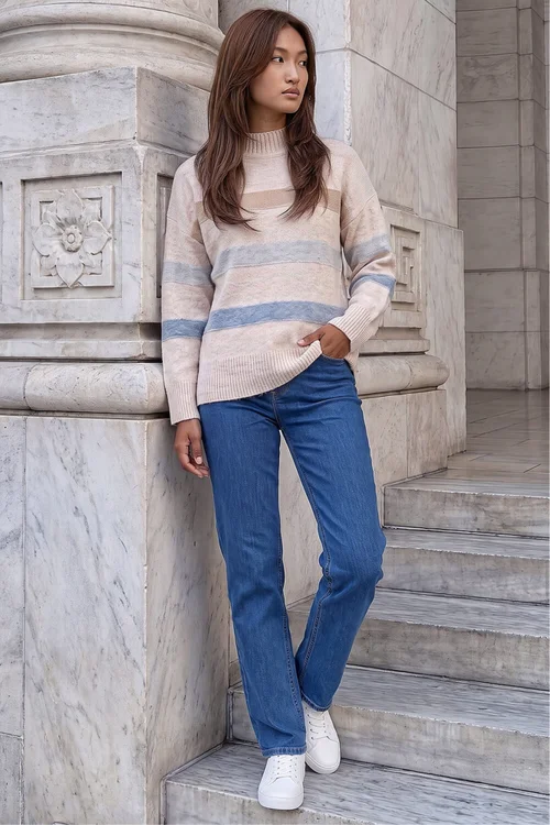 Roman Stone Soft Stripe Knit Jumper - 18 Image 3