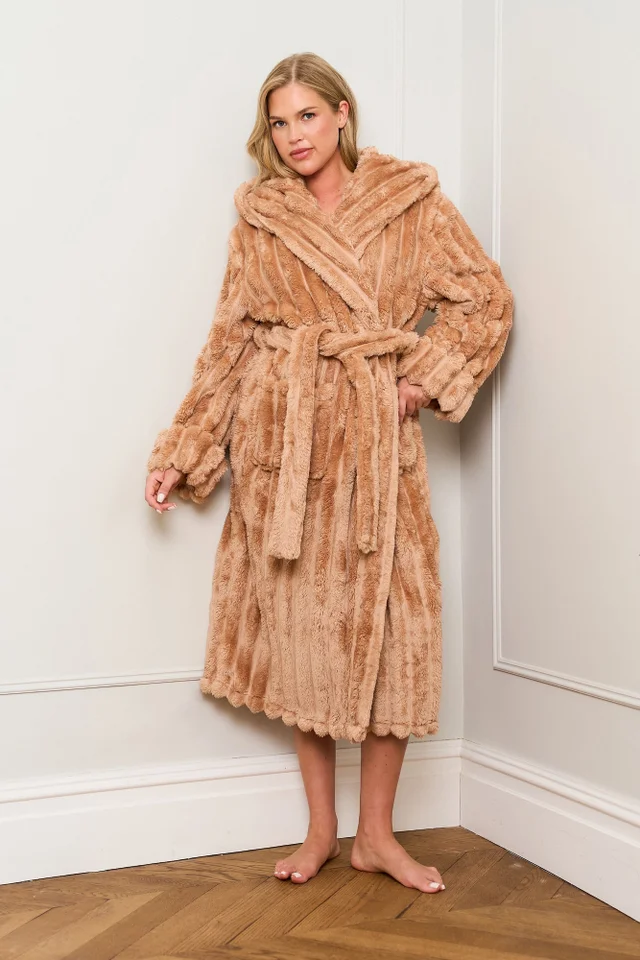 JimJam Caramel Ribbed Dressing Gown