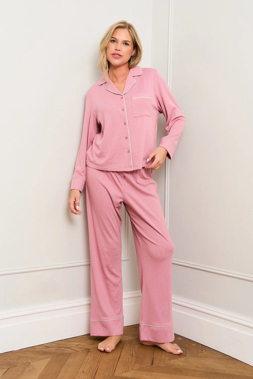 JimJam Pink Traditional Pyjama Set - Medium Image 2