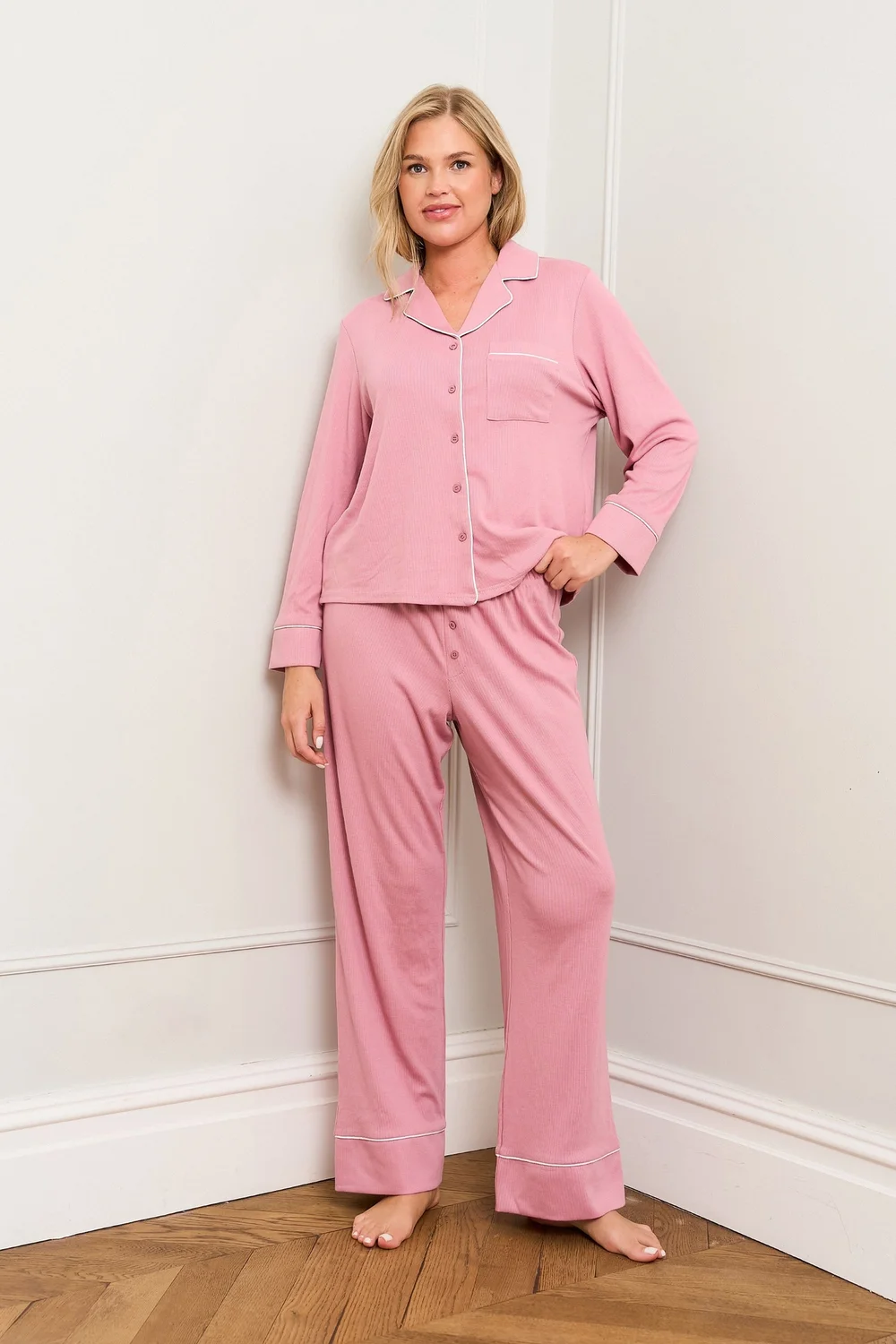 JimJam Pink Traditional Pyjama Set - Medium Image 1