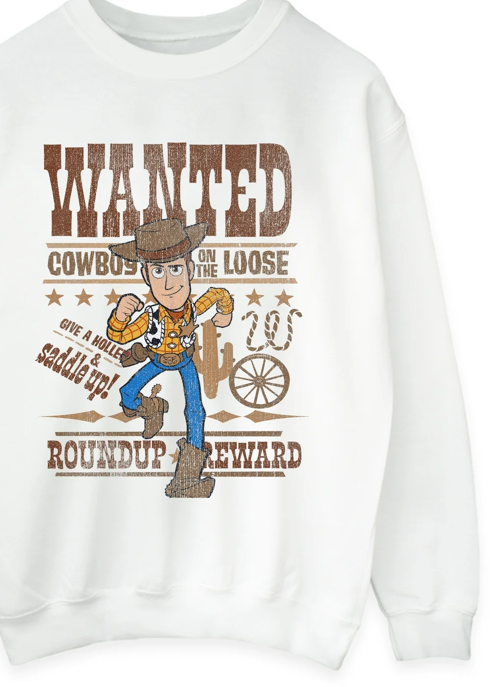 Spiral Galaxy Disney Toy Story Woody Wanted White Graphic Sweatshirt - 3XL Image 2