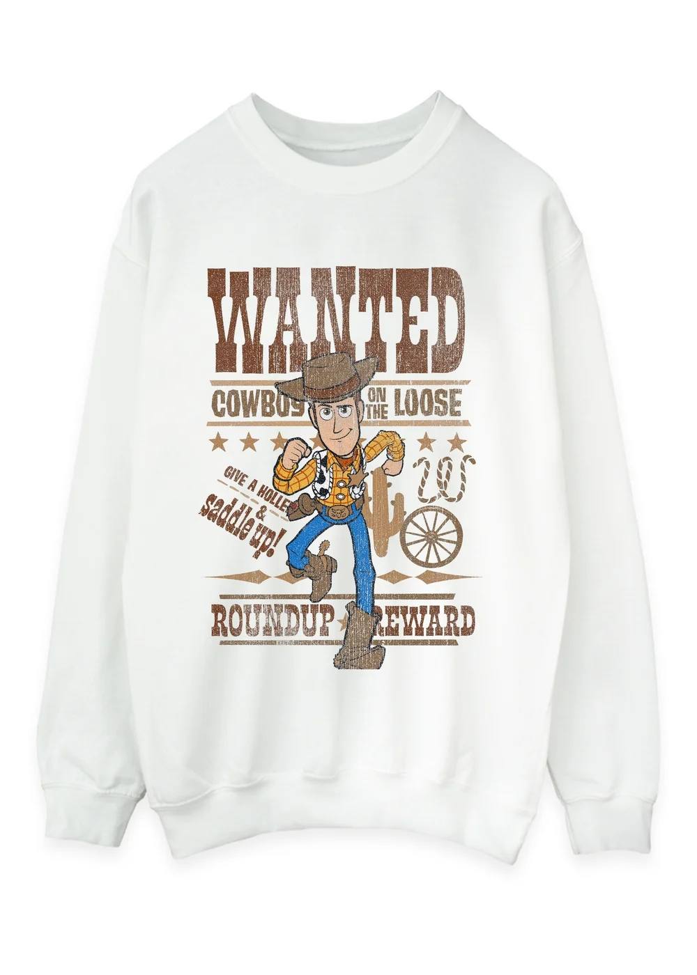 Spiral Galaxy Disney Toy Story Woody Wanted White Graphic Sweatshirt - 3XL Image 1