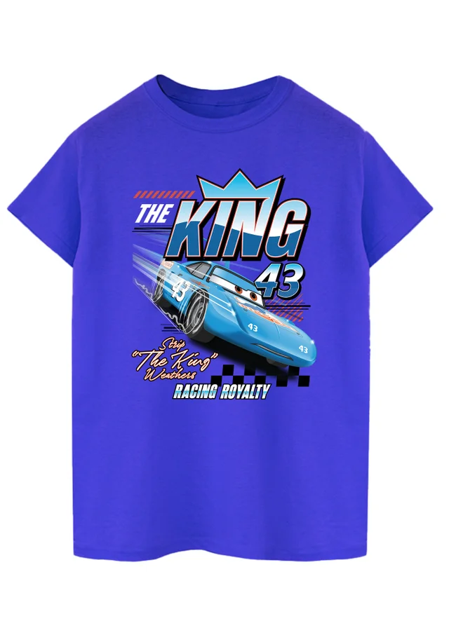 Spiral Galaxy Disney Cars The King Royal Blue Graphic T-Shirt