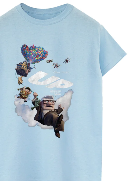 Spiral Galaxy Disney Up House Balloons Baby Blue Graphic T-Shirt - Small Image 2