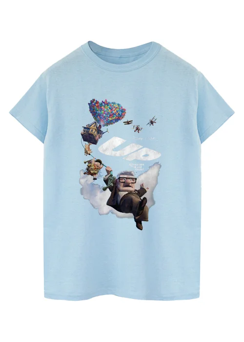 Spiral Galaxy Disney Up House Balloons Baby Blue Graphic T-Shirt - Small Image 1