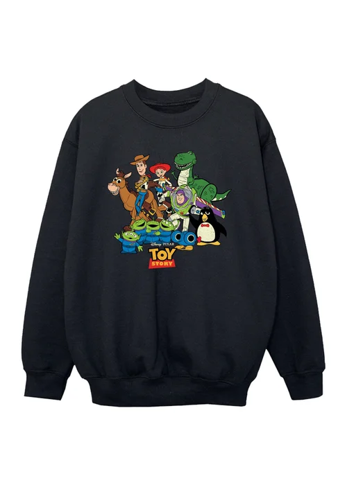 Ada & Ted Disney Toy Story Group Boys Black Graphic Sweatshirt (Age 3-13 Years) - Age 12-13 Years Image 1