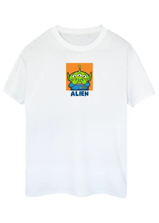 Spiral Galaxy Disney Toy Story Alien White Graphic Boyfriend Fit T-Shirt