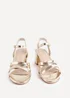 Linzi Flair Gold Faux Leather Heeled Sandals - Size 6 Image 4
