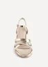 Linzi Flair Gold Faux Leather Heeled Sandals - Size 6 Image 3