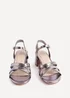 Linzi Flair Pewter Faux Leather Heeled Sandals - Size 6 Image 4
