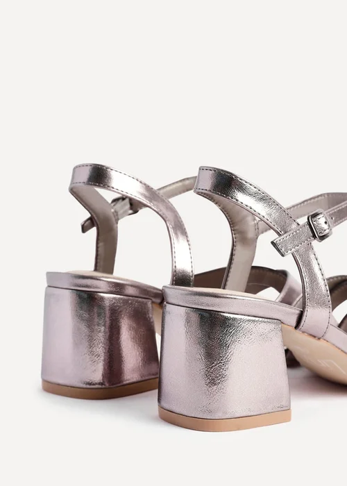 Linzi Flair Pewter Faux Leather Heeled Sandals - Size 6 Image 3