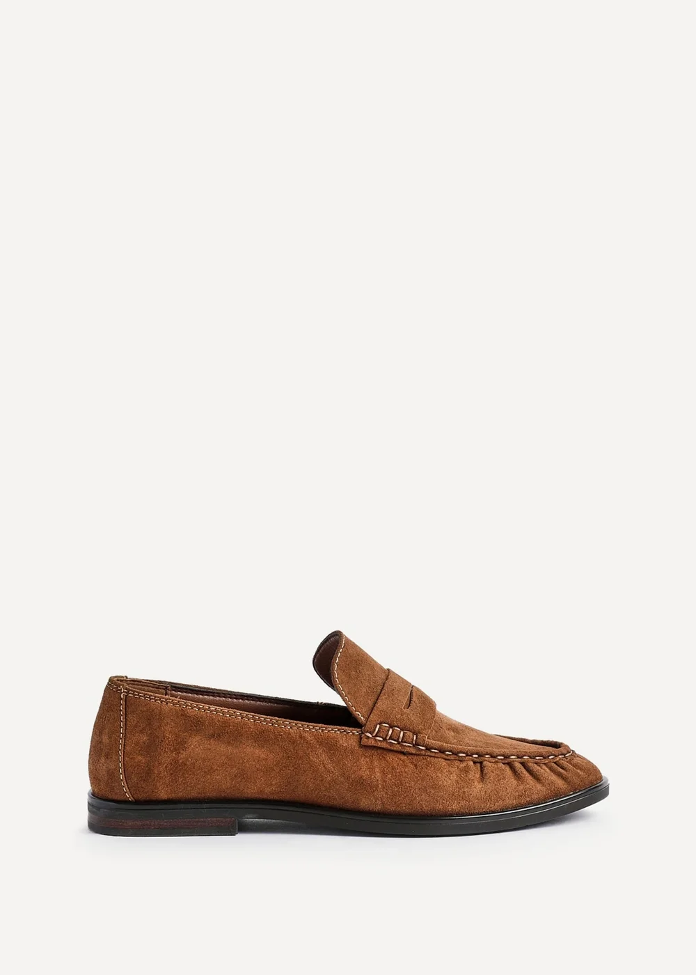 Linzi Belmont Tan Suede Leather Ruched Loafer - Size 6 Image 2