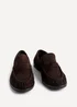 Linzi Belmont Brown Suede Leather Ruched Loafer - Size 4 Image 3