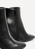 Linzi Glance Black Faux Leather Block Heel Ankle Boot - Size 6 Image 5