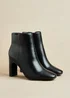Linzi Glance Black Faux Leather Block Heel Ankle Boot - Size 6 Image 6