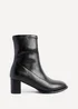 Linzi Rita Black Faux Leather Round Toe Block Heel Sock Boot - Size 5 Image 2