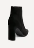 Linzi Glance Black Faux Suede Block Heel Ankle Boot - Size 7 Image 4