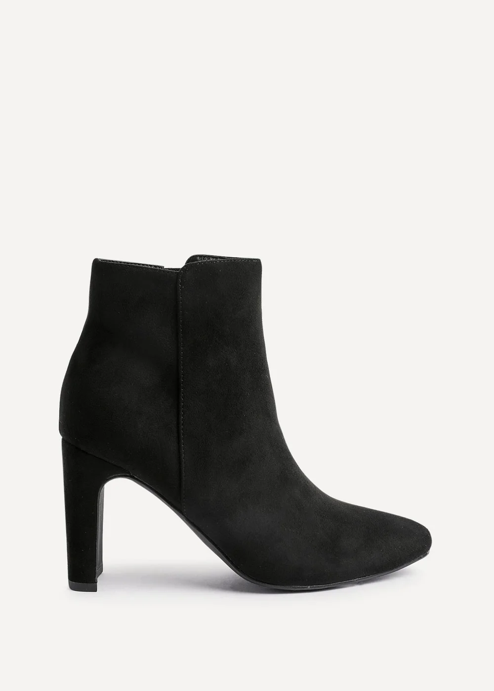 Linzi Glance Black Faux Suede Block Heel Ankle Boot - Size 7 Image 2