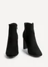 Linzi Glance Black Faux Suede Block Heel Ankle Boot - Size 7 Image 3