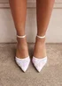 Linzi Serenade Bridal Ivory Satin Beaded Mesh Court Heels - Size 6 Image 1