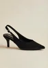 Linzi Finesse Black Velvet Pointed Slingback Stiletto Court Heels - Size 7 Image 1