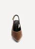 Linzi Finesse Mocha Velvet Pointed Slingback Stiletto Court Heels - 4 Image 3