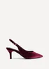 Linzi Finesse Burgundy Velvet Pointed Slingback Stiletto Court Heels - 4 Image 2