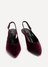 Linzi Finesse Burgundy Velvet Pointed Slingback Stiletto Court Heels - 4 Image 3