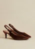 Linzi Finesse Brown Velvet Pointed Slingback Stiletto Court Heels - Size 7 Image 6