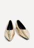 Linzi Talina Gold Faux Leather Woven Pointed Toe Ballet Flats - Size 7 Image 3