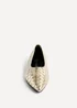 Linzi Talina Gold Faux Leather Woven Pointed Toe Ballet Flats - Size 7 Image 4
