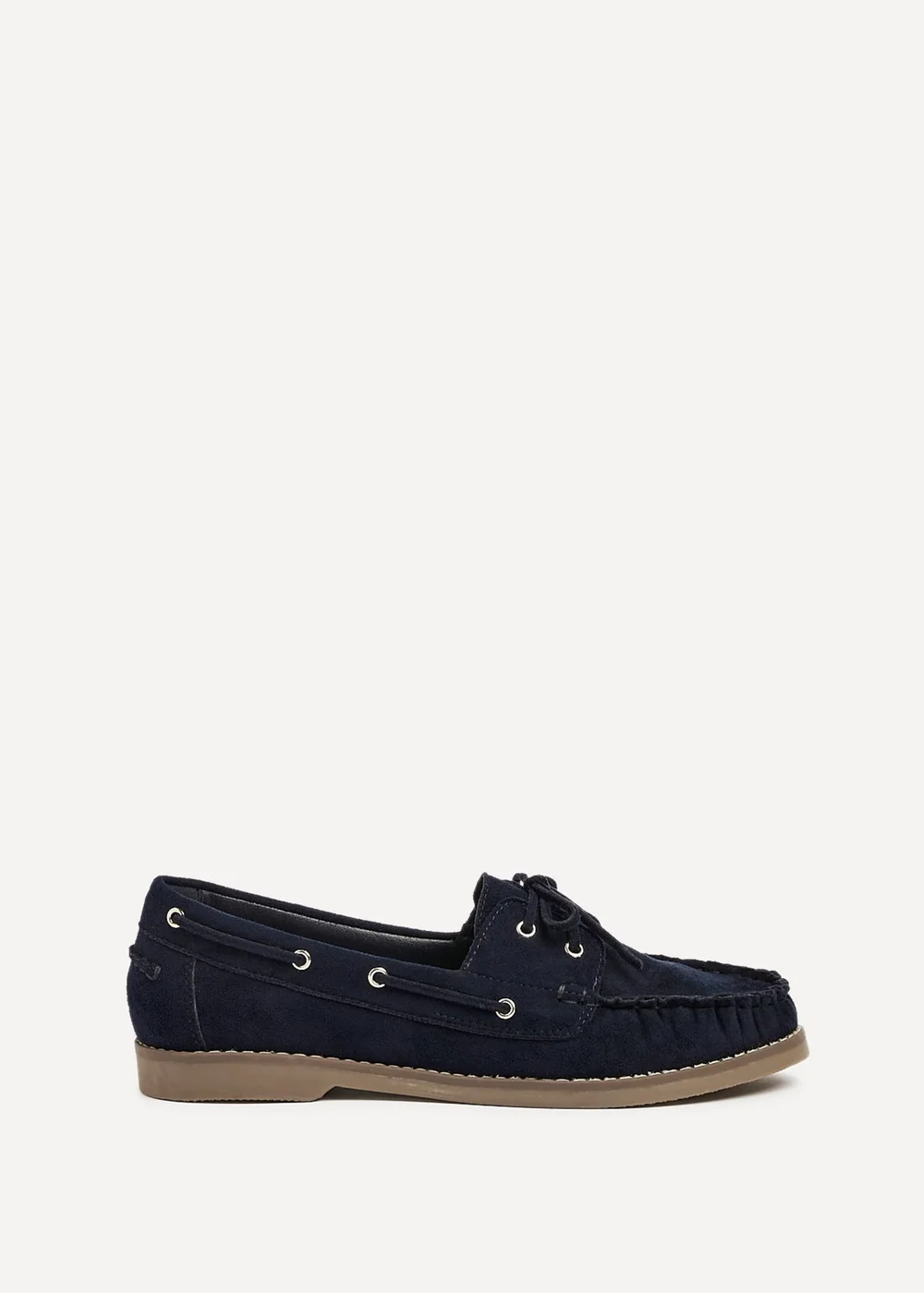 Linzi Frame Navy Faux Suede Boat Shoes - Size 8 Image 2