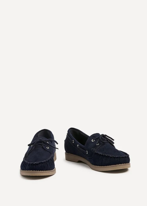 Linzi Frame Navy Faux Suede Boat Shoes - Size 8 Image 3