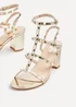 Linzi Tessa Gold Studded Block Heeled Sandal - Size 3 Image 5