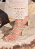 Linzi Tessa Taupe Studded Block Heeled Sandal - Size 4 Image 1