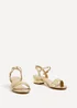 Linzi Kezzi Gold Faux Leather Barely There Low Block Heeled Sandal - Size 6 Image 4