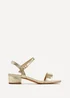 Linzi Kezzi Gold Faux Leather Barely There Low Block Heeled Sandal - Size 6 Image 5