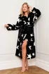 JimJam Black Star Print Dressing Gown - Small/Medium Image 2